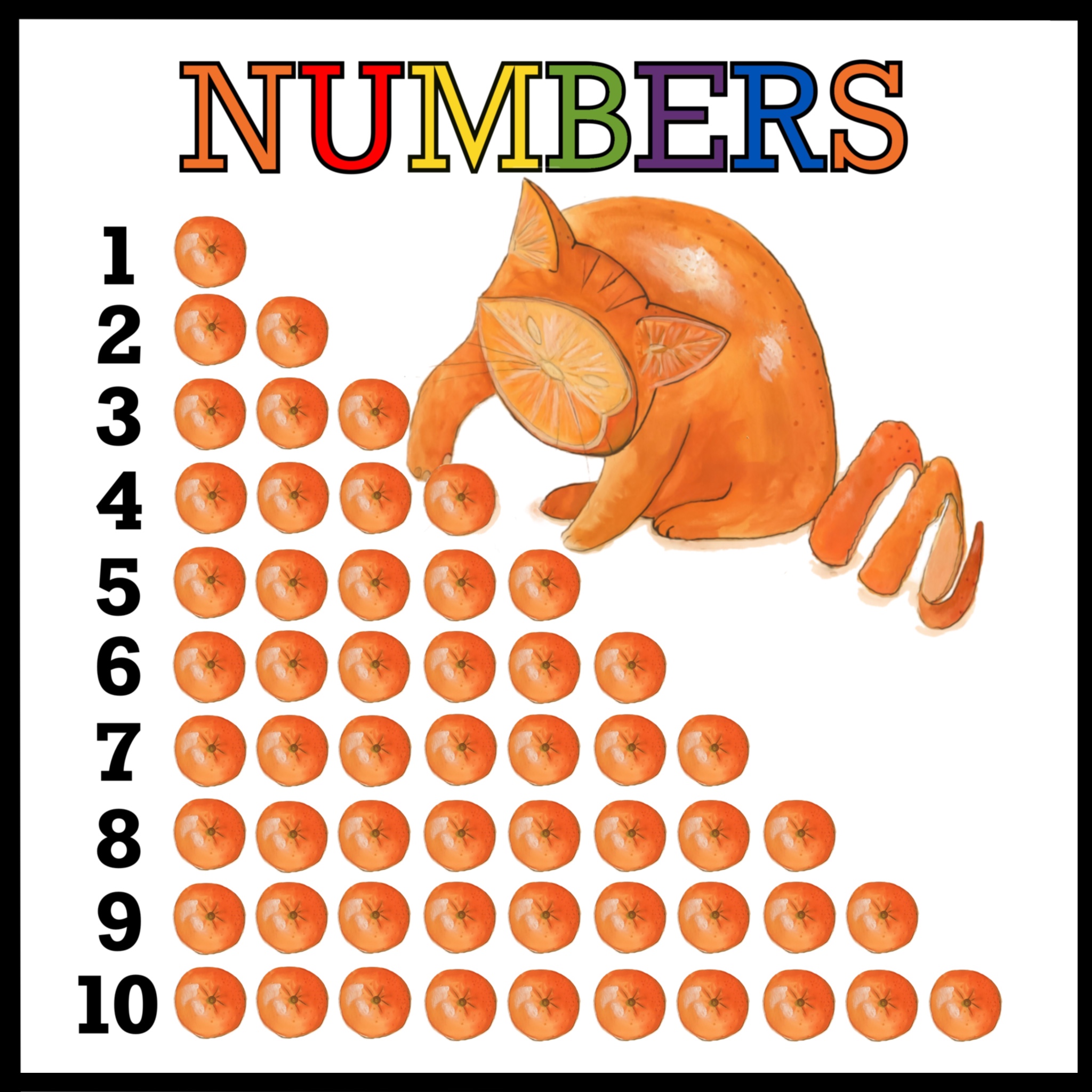 ORANGE Tabby Cat Counting 1 to 10